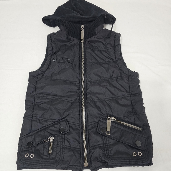 Vanity Black Quilted Vest Women's Large Nylon Cotton Polyester Blend - Picture 2 of 5